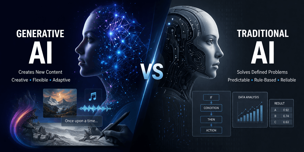 TechGliding's tweet photo. Generative AI vs Traditional AI: Key Differences
https://t.co/u2fuZIHZ1R
#AI #GenerativeAI #TraditionalAI #Technology https://t.co/LSuN2sLoZK