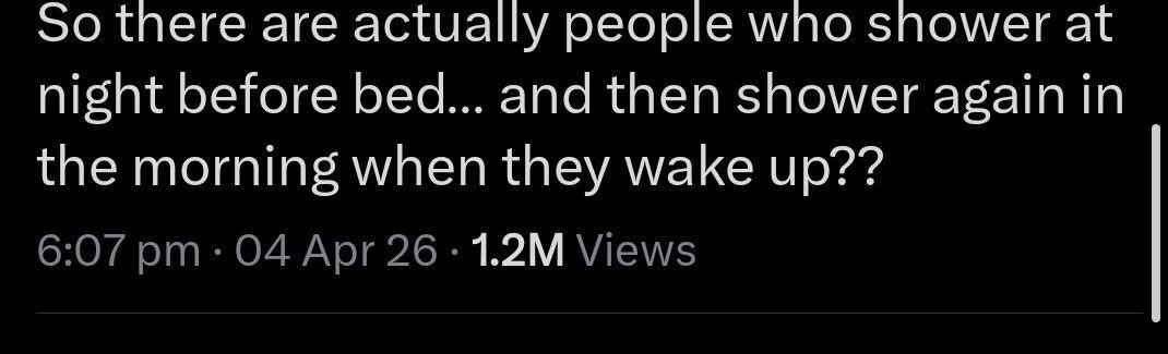 TaiwoFunmi45872's tweet photo. Isn't this the usual thing to do? Are there people who sleep without showering at night? https://t.co/hFXH235uGo