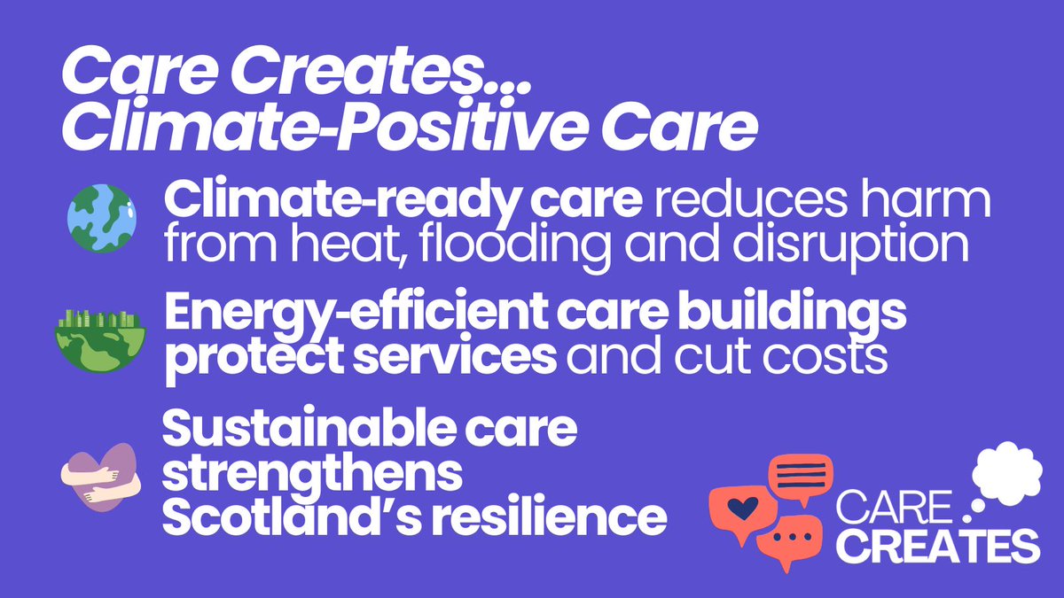 DrDMacaskill's tweet image. Being #climatepositive is not something which should concern tomorrow it is an urgent need for #socialcare today. Are our political parties at this election aware of what #care needs to be #climate sustainable? #CareCreates #ScotParl26