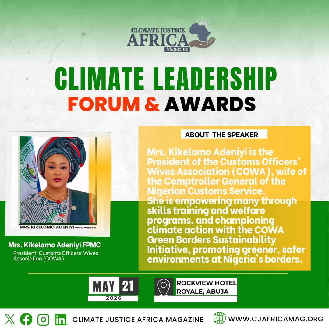 cjafricamag's tweet image. We are pleased to announce that the wife of the Comptroller General, Nigeria Customs Service, will be gracing our upcoming event.

#africanleadership #climateconversations #leadership