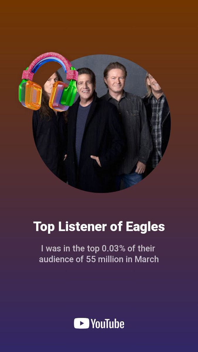 I wanna thank YouTube &amp; The Eagles amazing live performances for this Badge!!