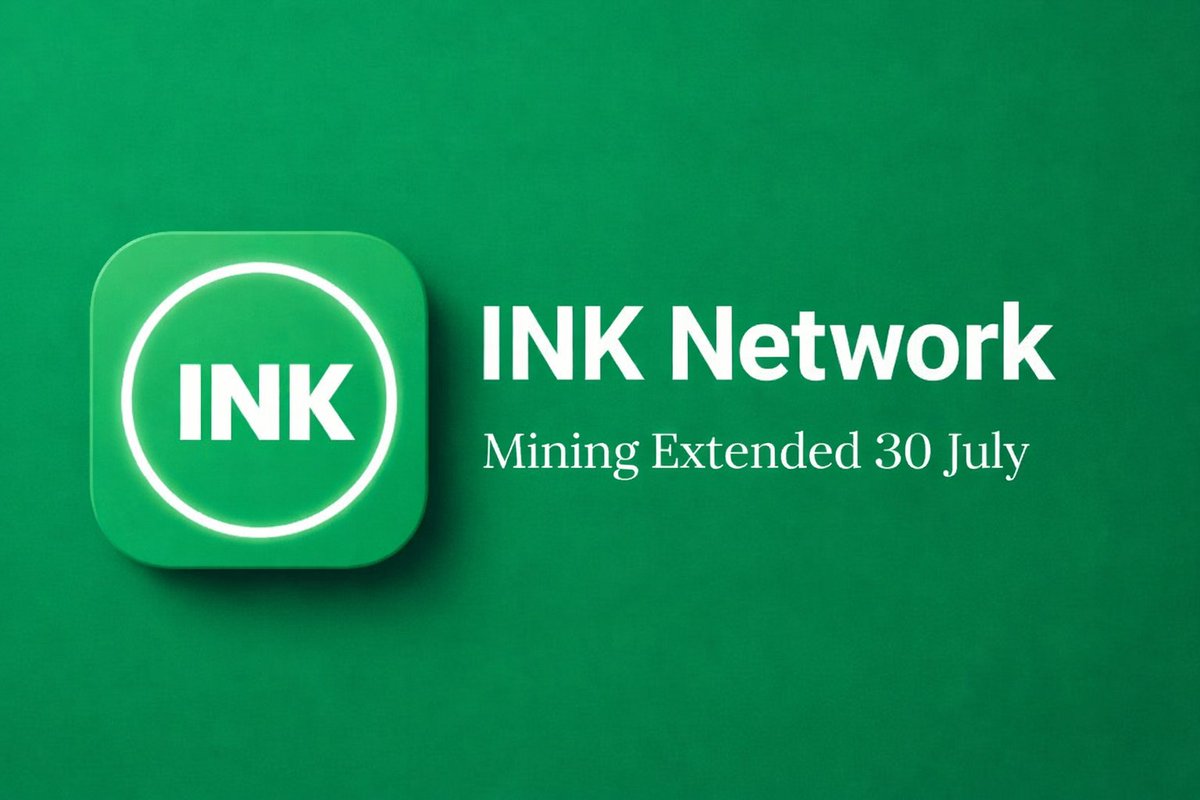 INKCoreTeam's tweet image. 🚨 INK Network Update

Collect as much #INK as possible — this is the time, later you will regret ⏳

⛏️ #INK Mining time has been extended till 30 July🚀

🎯 Distribution will be on time
⚡ Listing will happen immediately on Top tier Exchange 

Follow 👉 @INKCoreTeam for updates