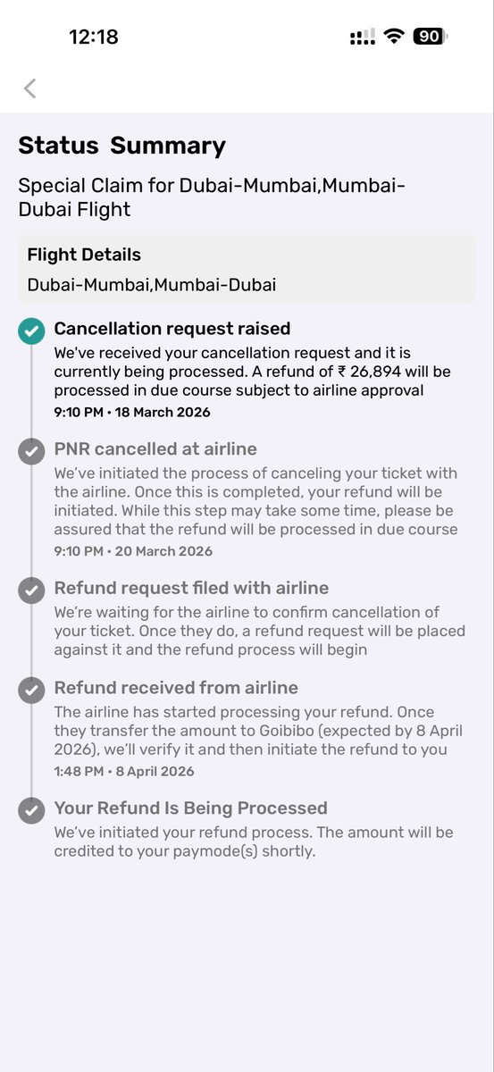 Rsalaskar0607's tweet photo. It’s been a week since my complaint and still no refund. 

Absolutely unacceptable.
Do you have no accountability or concern for customer experience? This issue is publicly visible, yet there is zero action from your end.

I regret booking with your airline and the platform. This level of service is extremely disappointing and unprofessional.

Resolve this immediately.

@airindia @AirIndiaX @GoibiboSupport @goibibo @AirSewaIndia @jagograhakjago @MoCA_GoI @ndtvindia @timesofindia @htTweets @IndianExpress