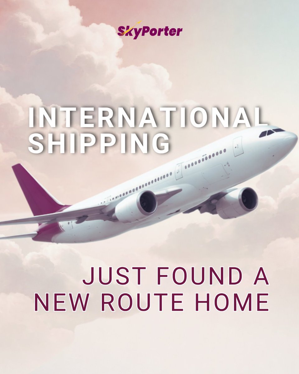 skyporter_us's tweet photo. International shipping just found a smarter way home, through people already on the way.

No long routes, no unnecessary delays, just movement that makes sense. And while it gets there faster, it pays on the way too.

See how it works with SkyPorter.

#travel #flight #skyporter https://t.co/EP5hY7IdSj