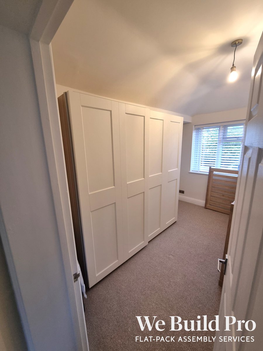 we_build_pro's tweet photo. PAX wardrobe. White panelled sliding doors on the outside, oak interior with rails and drawers inside.

We Build. So you don't have to.

Need help with yours? DM, call, or WhatsApp 07387 113435 for a free quote.

#WeBuildPro #FlatpackAssembly #PAXWardrobe #IKEAAssembly https://t.co/yQKXJ0BlqG