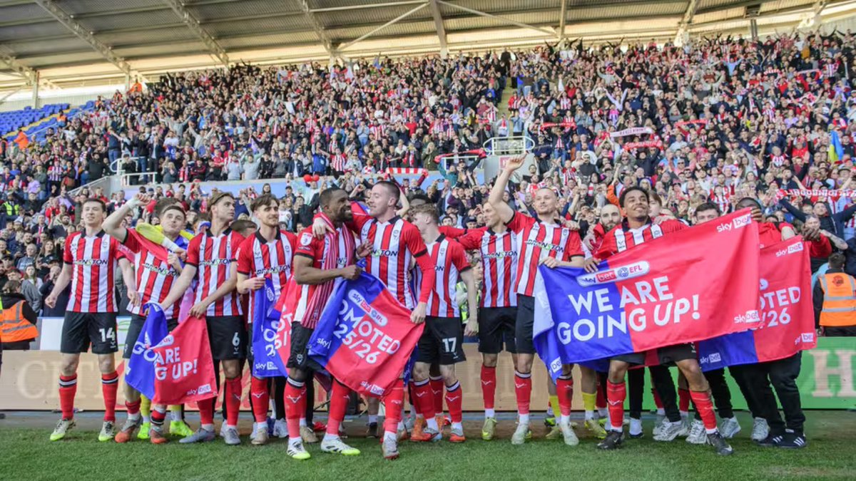 First promotion in the EFL this season!! And it’s crunch time 👀

Lincoln City have just been promoted to the Championship for the first time in 65 years after yesterday’s 2–1 win over Reading.

AND they still have five games left to play. That tells you everything about the