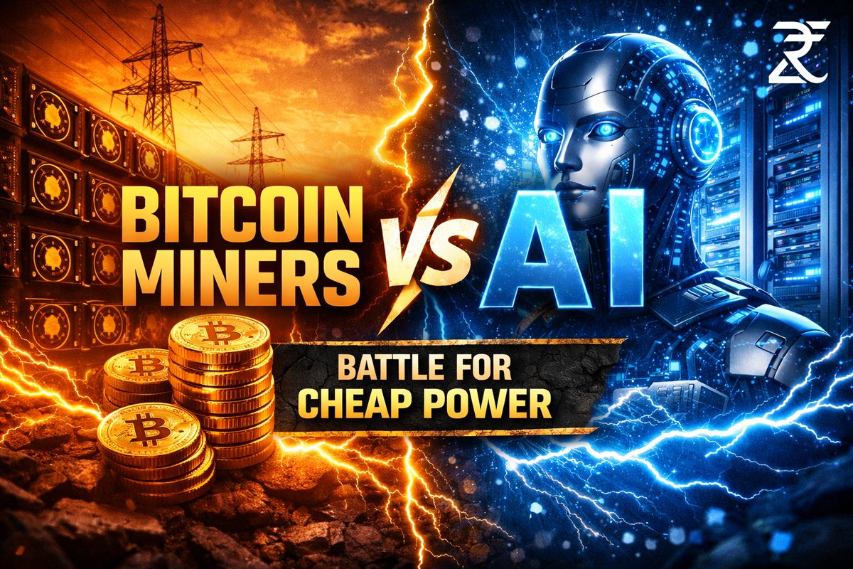 ZCryptodesk's tweet photo. Bitcoin miners now face direct competition from AI for cheap power.

With multi gigawatt deals, AI can outbid miners and reshape energy markets.

Shift is clear
Mining → compute infrastructure
Power is the real asset now. ⚡

#cryptovsai #battleforpower https://t.co/lY2wLy4QCG