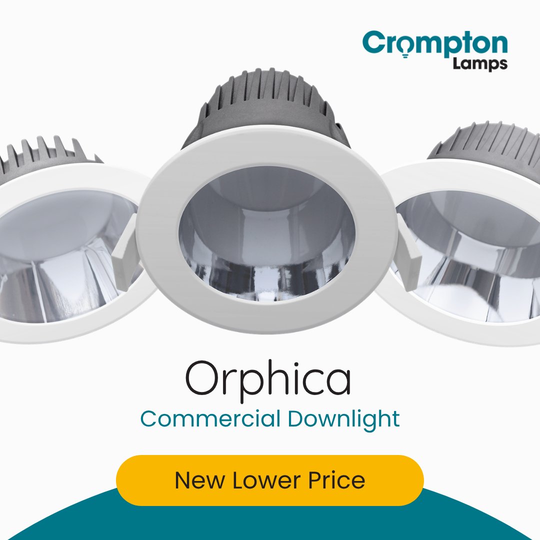 CromptonLamps's tweet image. Orphica LED Commercial Downlights - NOW at a new lower price. Designed for hotels, offices &amp;amp; retail spaces, these fittings feature a reflective inner cone for maximum light output and a narrow beam to reduce glare.

#CromptonLamps #LEDLighting #CommercialLighting