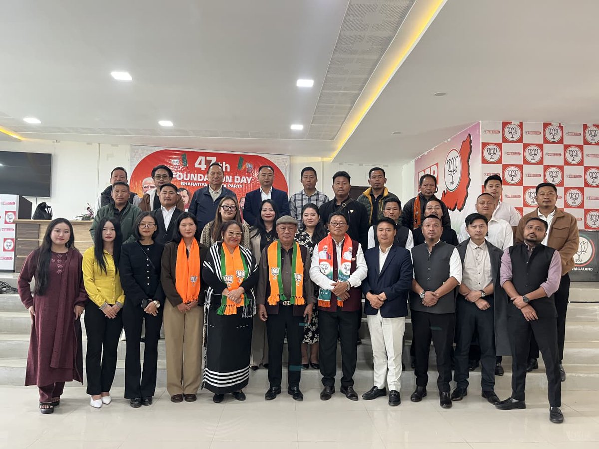 BJP Nagaland commemorated the 47th Foundation Day at the State Head Office, Kohima, in the presence of senior leaders, Office bearers, various Morchas, Kohima District BJP members and our tireless karyakartas.

​The program was a poignant tribute to the foundational ideals of