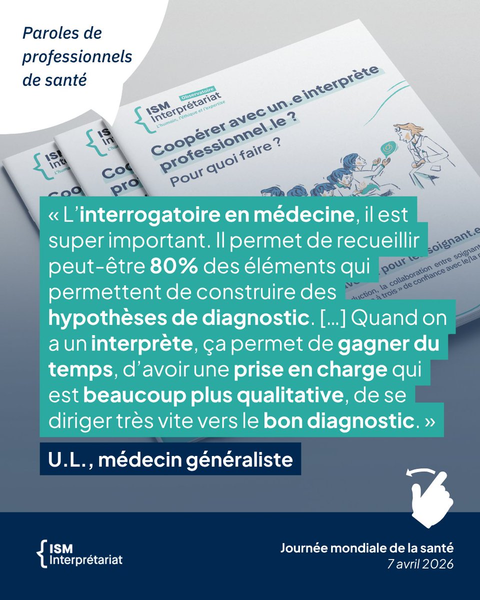 ISM_Inter's tweet image. [#JournéeMondialeDeLaSanté] 📝🩺📥 Soignants : (re)découvrez une ressource essentielle pour vos pratiques !

Notre guide est à télécharger gratuitement sur notre site ➡️ ism-interpretariat.fr/guide-sante/

#Soin #Exil #Langues #Interprétariat
