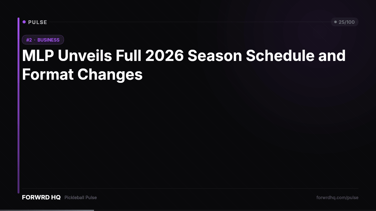 goforwrd's tweet photo. MLP just dropped the 2026 schedule and honestly? 20 teams, expanded playoffs, home markets... this is what happens when a sport actually has momentum. The lea...

https://t.co/wyJbs24CoC

#Pickleball https://t.co/DGNizjCVkc