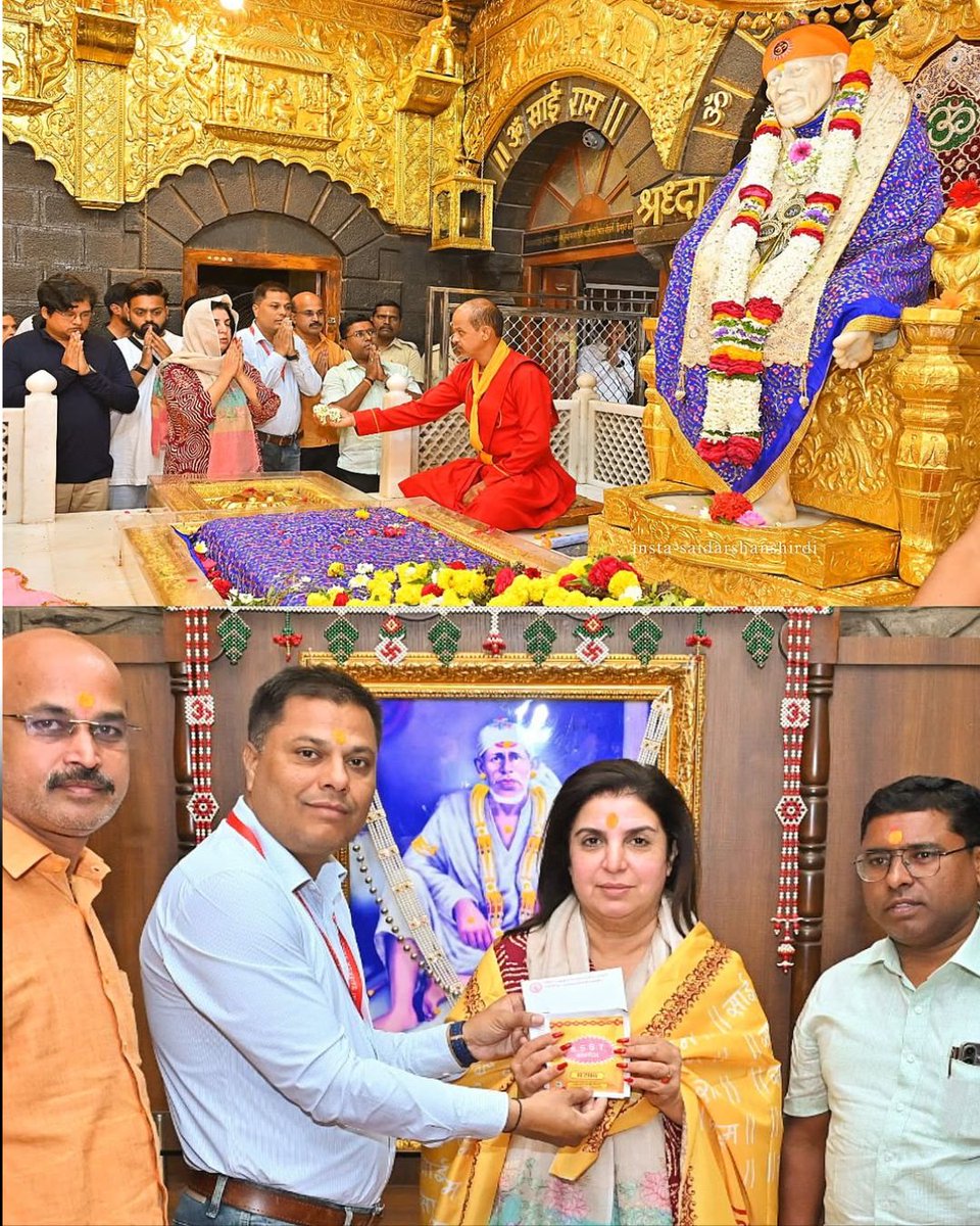 IBC24News's tweet photo. फराह खान ने शिरडी के साईं बाबा के किए दर्शन
#FarahKhan | #Shirdi | #SaiBaba #Darsh @TheFarahKhan @SSSTShirdi https://t.co/lEMozzDuXj