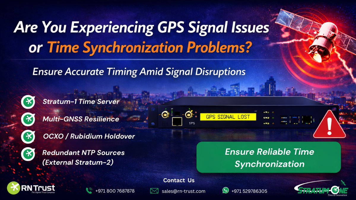 rntrustme's tweet photo. Our experts can review your current timing architecture and recommend practical strategies to improve resilience against GNSS disruptions.

Learn More: https://t.co/TKtZku3G1m
Request technical Consultation: https://t.co/8dk2NZwJGH https://t.co/5p3LEBiwRp