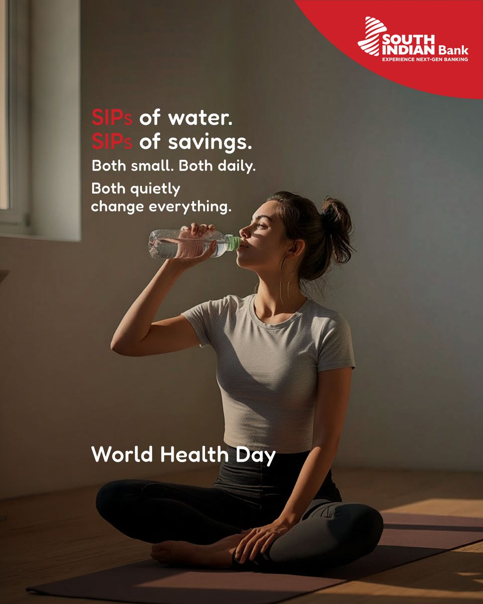 OfficialSIBLtd's tweet image. Small daily habits create lasting change. ✨
For your health and for your future, consistency is everything.

This World Health Day, invest in your well-being and your goals.

#WorldHealthDay #SIP #Savings
