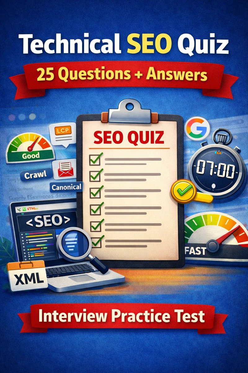 OnlineM29124799's tweet photo. 📷 Test your SEO Skills (Free Quiz)
https://t.co/KJAw2y0ANy
#SEOQuiz #SEOInterview https://t.co/1DKwOkHfpA