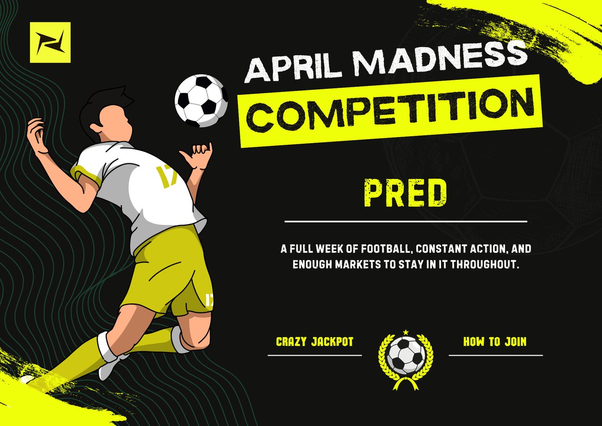 Pred Competition Guide - April Madness

Pred is launching April Madness – a competition for football and trading fans.

I’ll walk you through how to join, what to do, and the rewards you can win.

Competition Schedule

• 6 April, 8 PM – 15 April, 11 PM UTC
• UCL: 7–15 April, 8