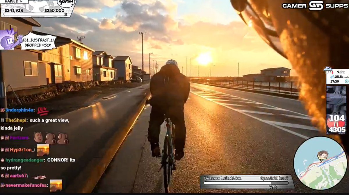Leosault's tweet photo. Woke up, loaded up the Cyclethon stream, greeted by this view, holy shit #cyclethon https://t.co/nuhZvh1n8X