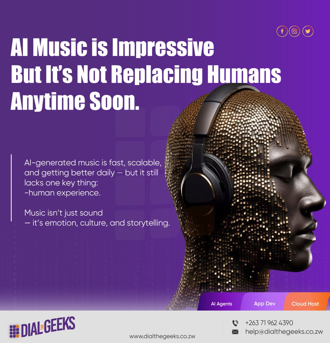 dialthegeeks's tweet photo. AI can create music in seconds… but it still can’t feel it.
That’s the difference between automation and true creativity.
The smartest move right now isn’t to compete with AI — it’s to use it to your advantage. https://t.co/XDci17C00D