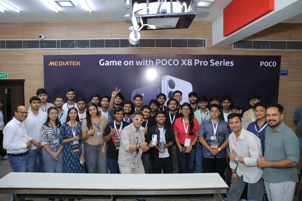 Dewansh221's tweet photo. The game just changed! 🚀 Witnessed the raw power of the new #POCOX8ProMax at the #MediaTek x #POCOIndia event! 🔥
With the MediaTek Dimensity 9500s 🧠, this beast handles 120 FPS like it’s nothing! BGMI tournament was intense, but the phone stayed cool. 🥶 No-BS gaming is here! https://t.co/MI8W2OsDbG