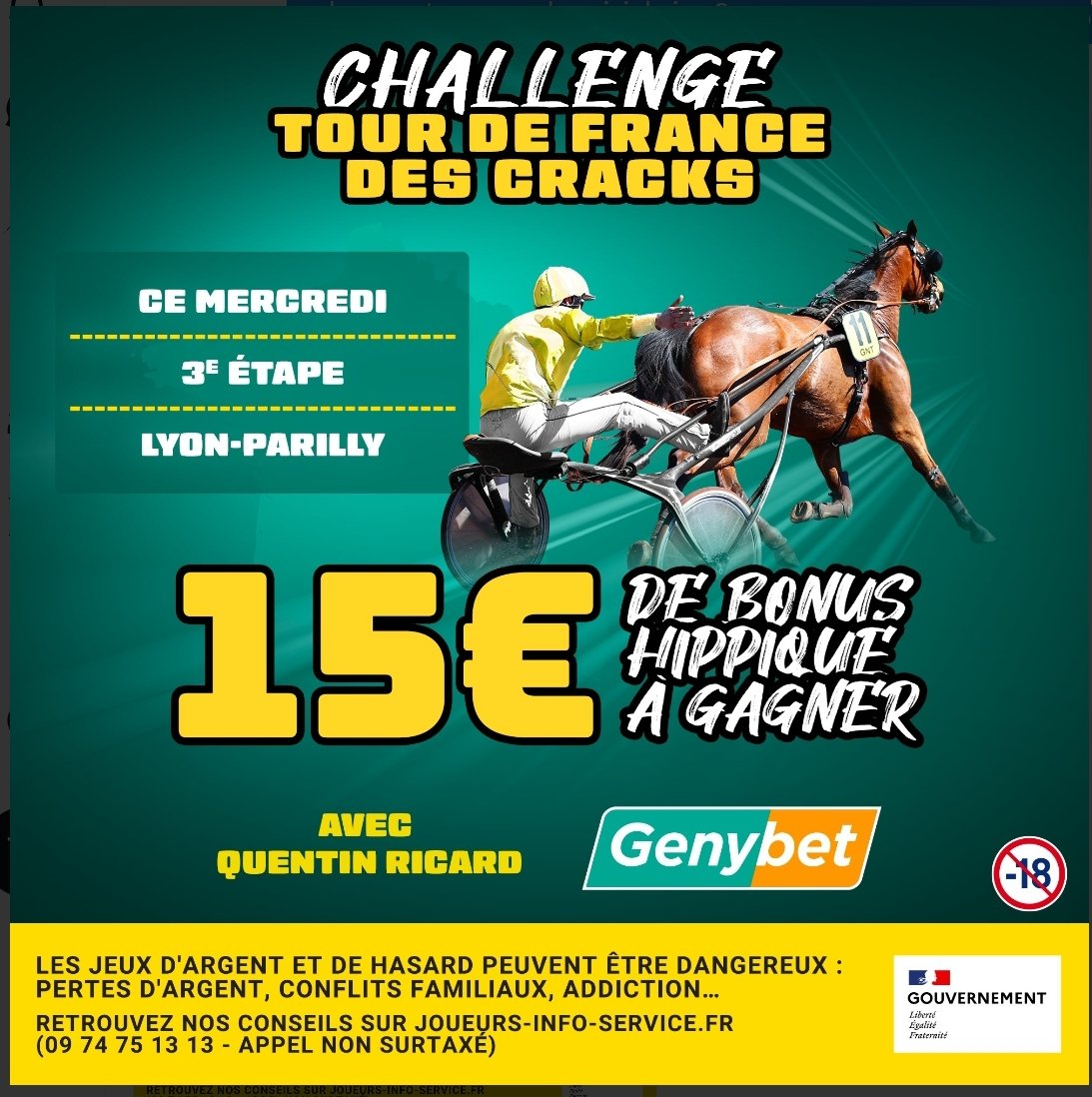 ricard_quentin's tweet photo. 🚨Le GNT est de retour ce mercredi à 
LYON-Parilly
 👊

Avec 
@Genybet_Turf
 , gagne des bonus hippiques 💶

Trouve les 🥇 du GNT (C1), du GNA(C2)  et GNJ (C5) et remporte 15€! 💥 
(5€ si 2 gagnants de trouver) 

👉RT+Follow et donne tes 🐴 en com🔥 avec le #GNT3 + pseudo https://t.co/fmODowpiR5