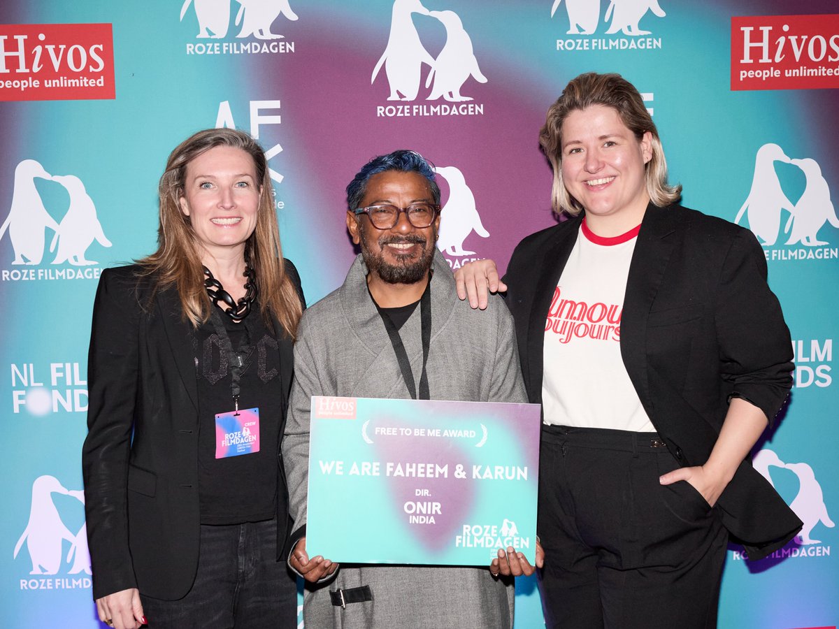 IamOnir's tweet photo. #WeAreFaheemAndKarun wins the PRESTIGIOUS“ FREE TO BE ME “  AWARD. By @hivos  at @rozefilmdagen  presented to to filmmakers who create work enhancing LGBTQI+ acceptance and visibility. The award honors courageous, taboo-breaking stories. 
@AnticlockFilms https://t.co/GYFzqiYpo5