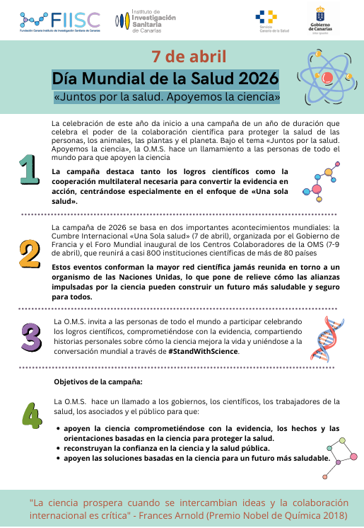EapsFiisc's tweet photo. Día Mundial de la Salud 2026
«Juntos por la salud. Apoyemos la ciencia» 
@FundlaCaixa
#Fundlacaixa #FinaldeVida
#EnfermedadesAvanzadas https://t.co/QZDM9k75HO