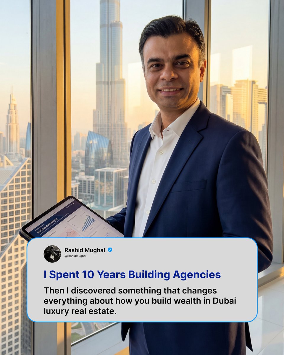 RashidMughal's tweet image. Most agents work hard. The smart ones use systems. 

In Dubai real estate, data beats guesswork.
 Work smarter, spot better deals, build real wealth.

🚀Follow @RashidMughal for more insights.

#DubaiRealEstate #SmartSelling #SalesMindset