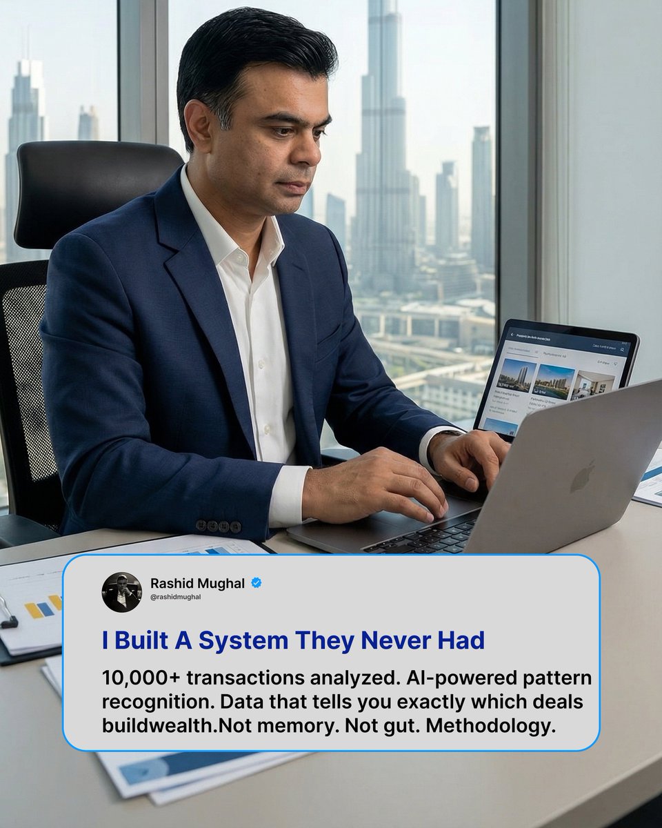 RashidMughal's tweet image. Most agents work hard. The smart ones use systems. 

In Dubai real estate, data beats guesswork.
 Work smarter, spot better deals, build real wealth.

🚀Follow @RashidMughal for more insights.

#DubaiRealEstate #SmartSelling #SalesMindset