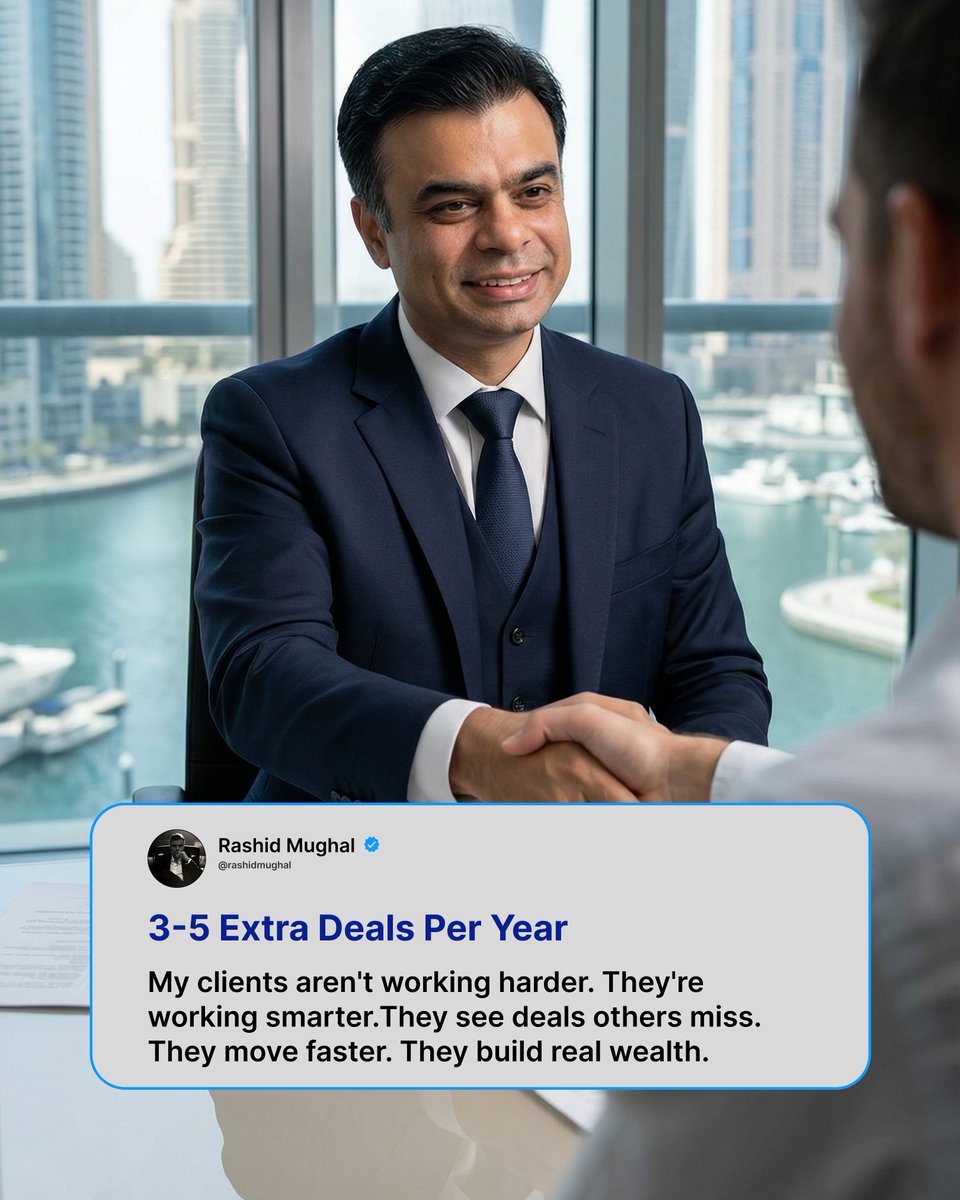 RashidMughal's tweet image. Most agents work hard. The smart ones use systems. 

In Dubai real estate, data beats guesswork.
 Work smarter, spot better deals, build real wealth.

🚀Follow @RashidMughal for more insights.

#DubaiRealEstate #SmartSelling #SalesMindset