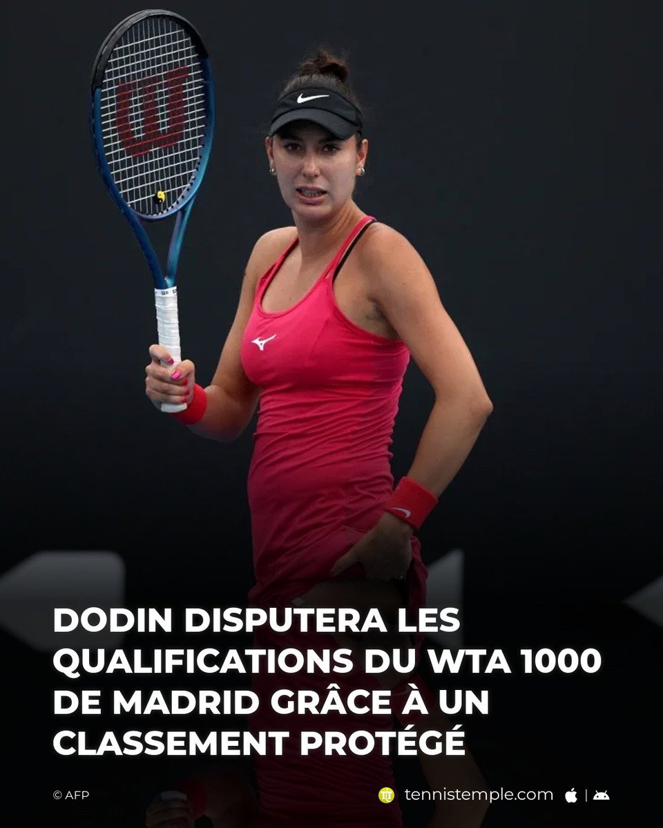 tennistemple's tweet photo. Océane Dodin va participer aux qualifications à Madrid et tentera de rallier le grand tableau d'un tournoi de cette catégorie pour la première fois depuis près de deux ans, à Rome. #Begu #Dodin #Madrid #Sorribes #WTA1000

🎾 https://t.co/SMavCm7byg https://t.co/pxXdl4UV4s