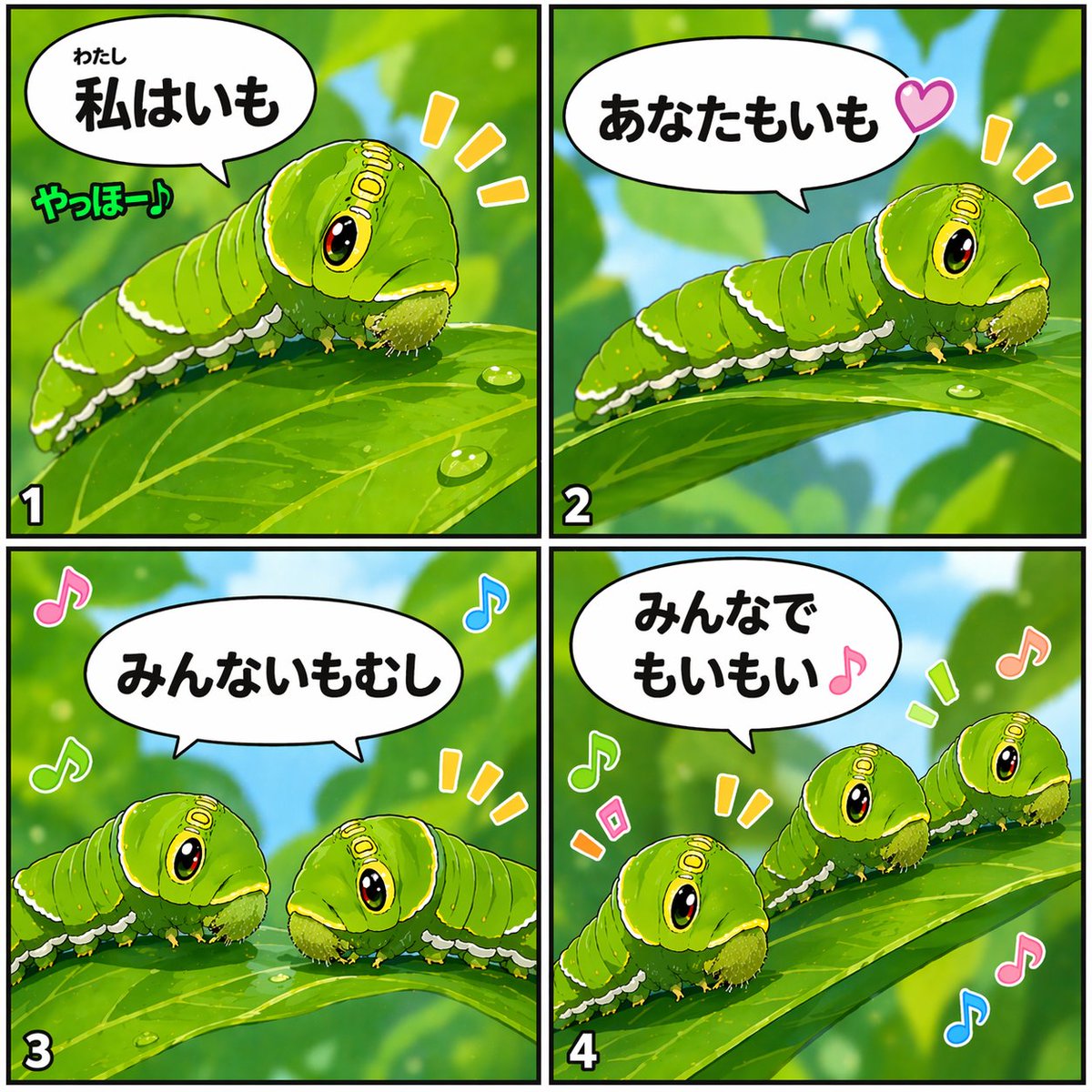 アゲハ蝶&幼虫ふにふに by Takumi tweet media