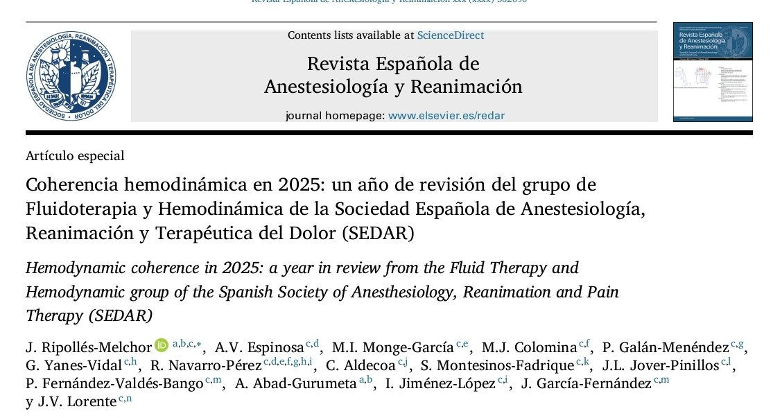 Revista Española de Anestesiología y Reanimación tweet media