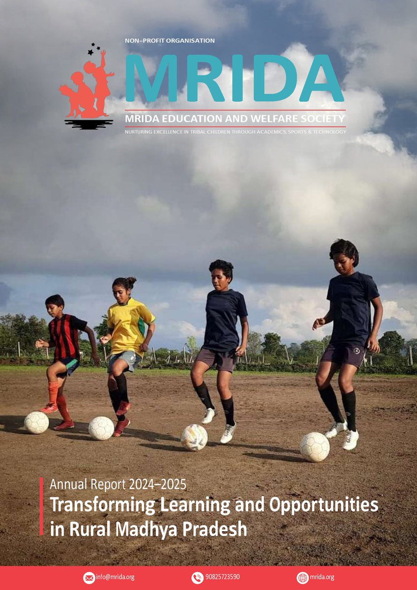 MridaEducation's tweet photo. Our Annual Report for 2024–25 is now live. 

A year where our work has continued to deepen across education, sport, health, and technology, building pathways for children in rural Madhya Pradesh to access opportunity with dignity. 

Download here: https://t.co/dLJN5EfYA6 https://t.co/PSJkMOV0kn