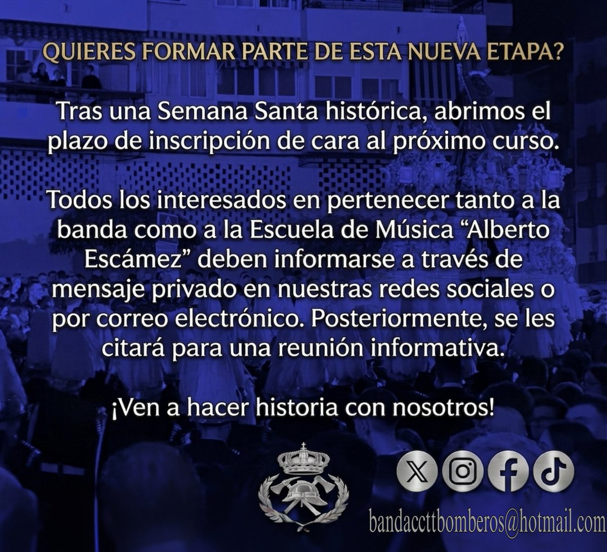 Banda de CCTT del Real Cuerpo de Bomberos tweet media
