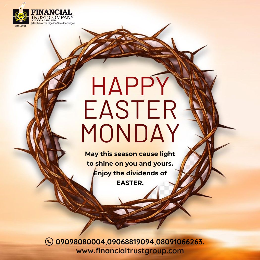 New beginnings, renewed hope, and fresh possibilities. 
This Easter Monday, may the joy of the resurrection continue to inspire growth, purpose, and positivity.

#EasterMonday #NewBeginnings #Hope #Growth #Financialtrustgroup #EasterSeason