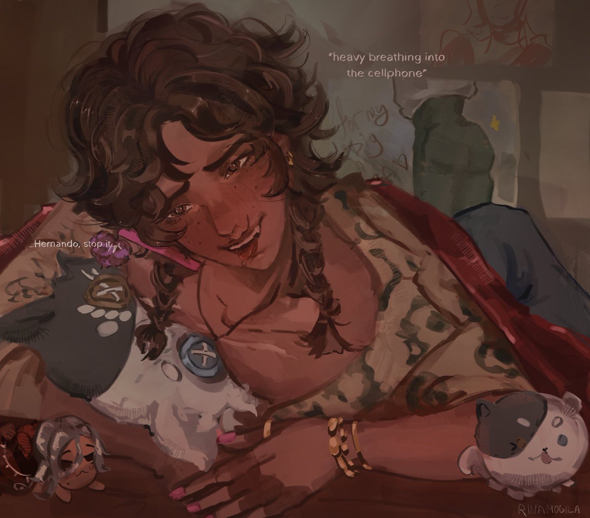 RINAMOGILA's tweet image. actor au and they have phone say gex 
#richrome #hernarich