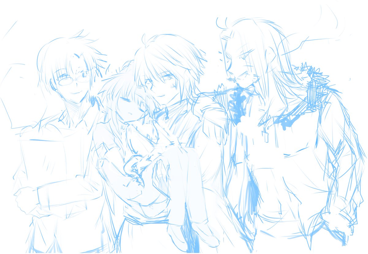 shushika_'s tweet photo. 挑戦したいな～～って思ってる絵のラフ
三蔵様って寝てる悟空あんまり起こしたがらないの可愛い（RELOAD4巻とかアンソロのVOICEとか） https://t.co/9gAyGBkOiS
