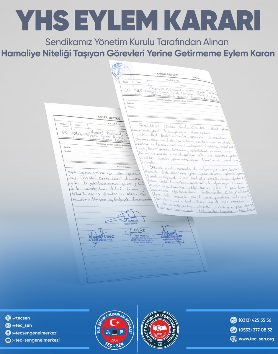 TEÇ-SEN - Tüm Eğitim Çalışanları Sendikası tweet media