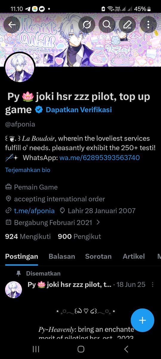 flupPY 💭 Joki HSR HI3, TOP UP GAMES tweet media