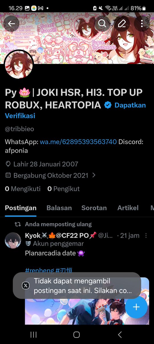 flupPY 💭 Joki HSR HI3, TOP UP GAMES tweet media