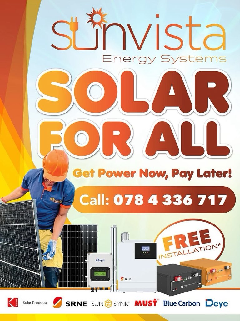 🚨 TIRED OF POWER CUTS? 🚨

☀️ Switch to Solar for ALL with Sunvista Energy Systems!
Get reliable power for your home or business—without paying everything upfront!

⚡ Get Power NOW, Pay LATER
🔧 FREE Installation
🏡 Perfect for homes &amp; businesses

📞 Call 078 4 336 717
