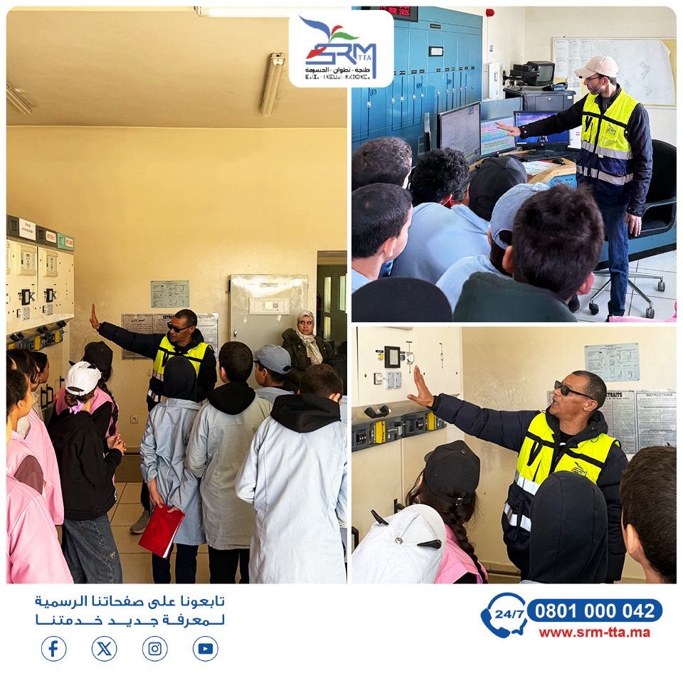 Srm_tta's tweet photo. في إطار الانفتاح على المحيط التربوي وتعزيز تحسيس الناشئة بأهمية الطاقة ودورها في الحياة اليومية، استقبلت منشآتنا بمدينة القصر الكبير تلاميذ مؤسسة عكاظ الخصوصية، في زيارة ميدانية إلى محطات تحويل الكهرباء. https://t.co/OF8HA1XBLd