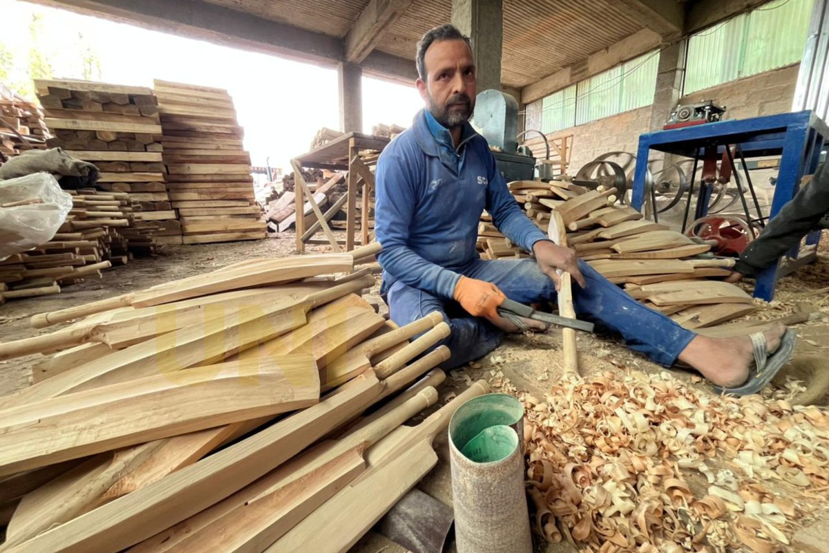 UNI_Photos's tweet photo. In Photos | Anantnag: In a significant boost to local industry, the bat manufacturing hub of Sangam in Anantnag, Jammu and Kashmir, continues to thrive as a key centre for cricket bat production. 

Around 400 bat manufacturing units are currently operational in the area, making it one of the largest cricket bat clusters in the region.

📸: Shah Junaid / UNI 

#Bat | #Cricket | #JammuAndKashmir | #Sangam | #Anantnag | #UNI
