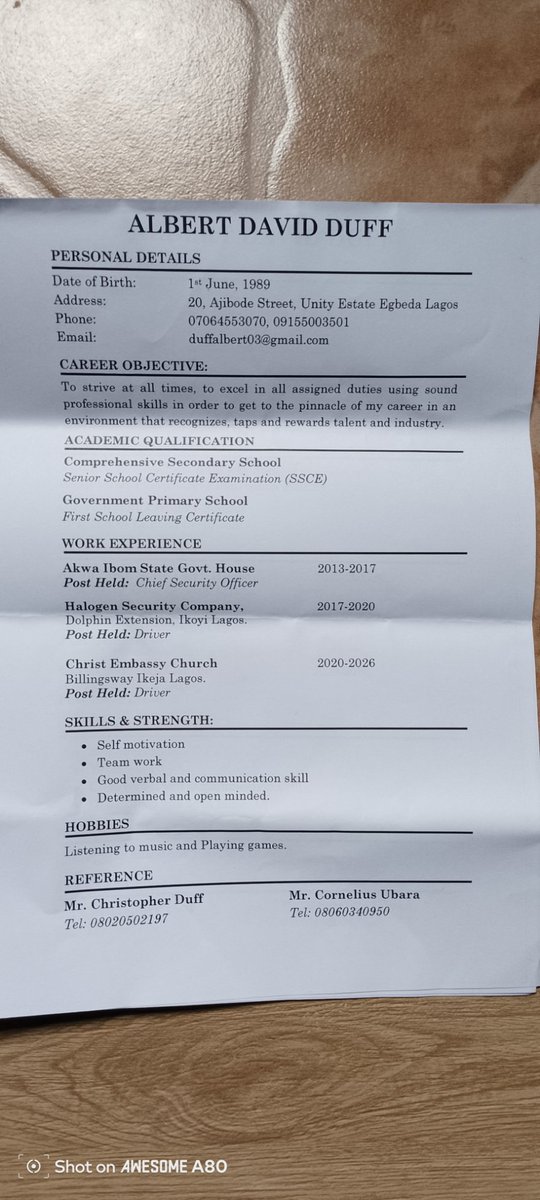 AlbertDuff5's tweet photo. @RxImmanuel My CV as Driver https://t.co/DcjFaRDeT7