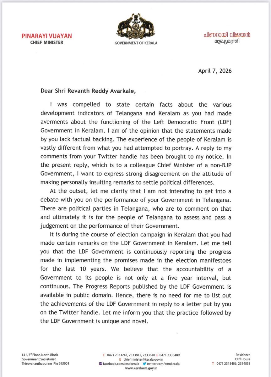 Pinarayi Vijayan tweet media