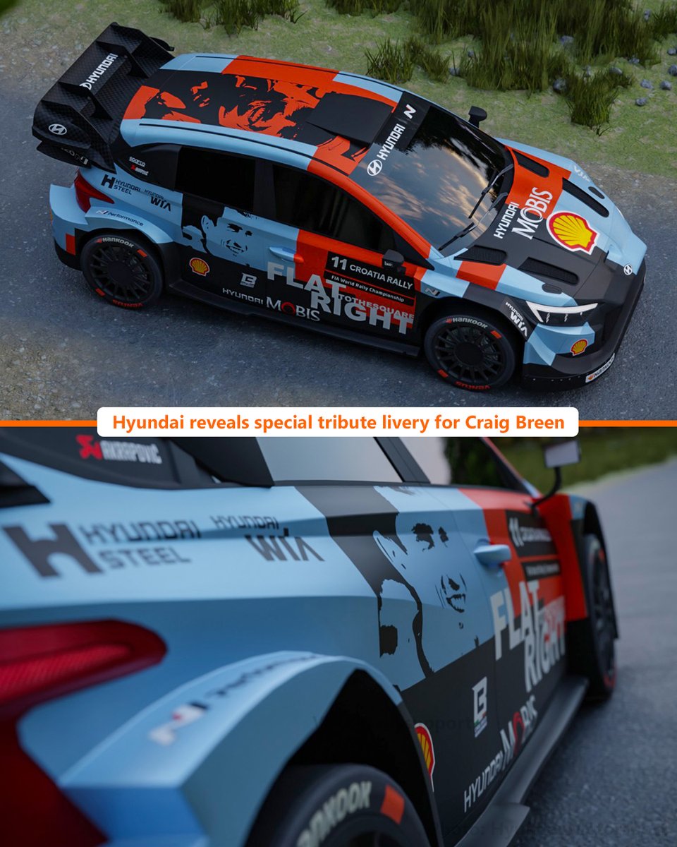 RallysupportNL's tweet photo. Hyundai will run a special tribute livery for the late Craig Breen at Croatia Rally this week. 🇮🇪
#ForCraig #WRC #CroatiaRally https://t.co/aj2WZemf32
