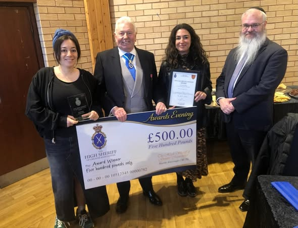 HighSheriffGM's tweet photo. On the 17th March, I had the great pleasure of revisiting the Friendship Circle held at the Bayit in Salford.I presented them with a  High Sheriff’s award and a special recognition certificate, along with a donation for this wonderful charity. https://t.co/bVqaw9wd1k