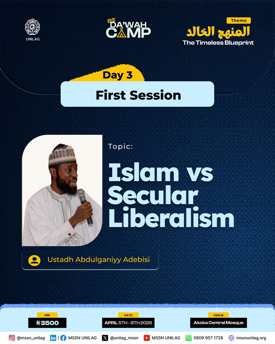 The world says: “Do whatever you like, wear whatever you like. Religion is in the heart. God is merciful He won’t demand all this.”

But Islam is a complete way of life. 

So how do we stay grounded in a world that constantly pulls us away?

©️ MSSN UNILAG