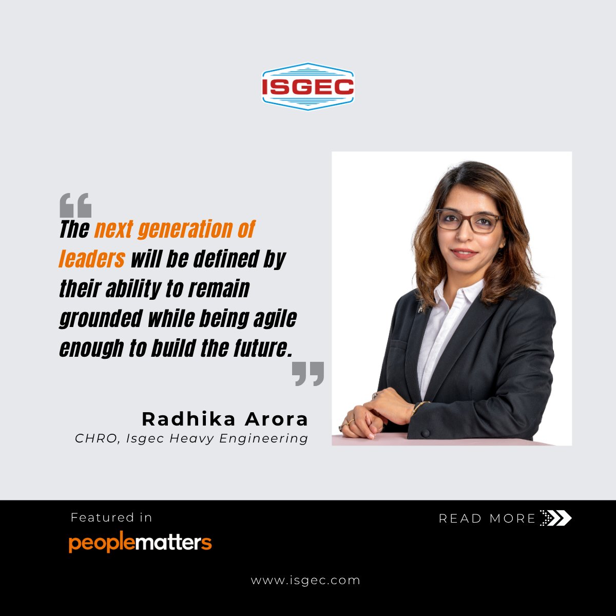 Isgec_engg's tweet photo. In this insightful piece, Radhika Arora shares how the next generation of leaders will combine digital fluency, resilience, inclusivity, and continuous learning to navigate uncertainty and build the future.
https://t.co/Yq7sNkZ0ZL
#IsgecLeadership #PeopleMatters
#LeadershipTalk https://t.co/KQZMgFrZ1U