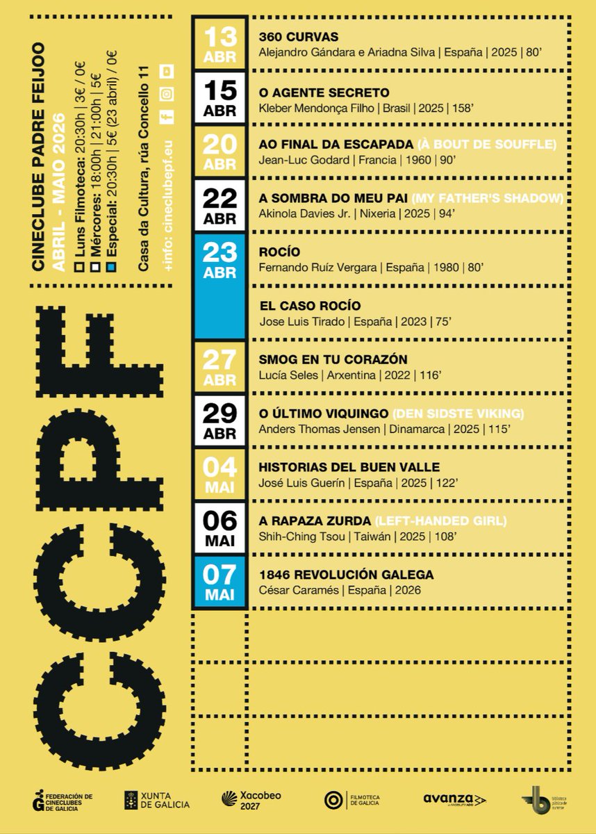 cineclubesGal's tweet photo. Programación Cineclube Padre Feijoo de Ourense https://t.co/NmsjgL5xeP